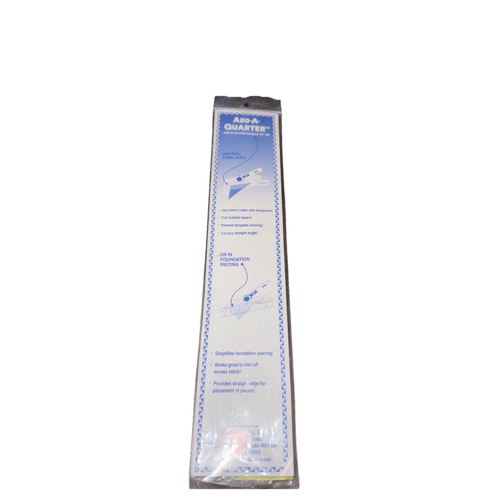 CM Designs 12CMD Add-A-Quarter Ruler 12 Inch Yellow Plastic In Original Package